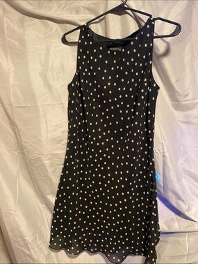 Jones Wear Black Dress with White Polka Dots